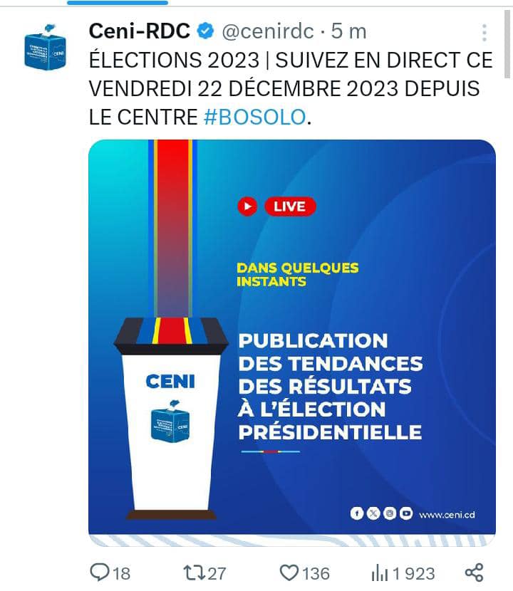 Élections en RDC : Appel à la responsabilité et à la retenue après la proclamation des résultats