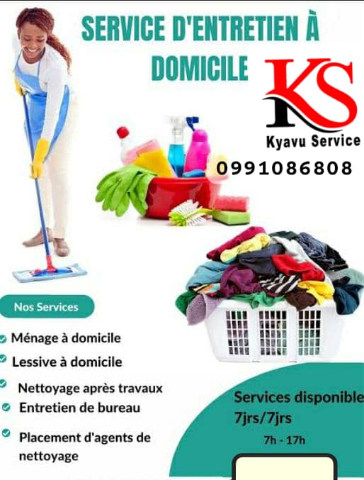 Butembo : Kyavu Service garantit des services de qualité pour rendre propres vos ménages (0991086808)